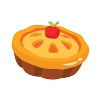 A 2d icon of delicious autumn pie serving vector
