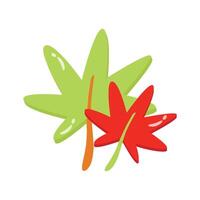 A 2d style icon showing crisp autumn leaves vector