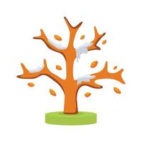 A trendy 2d icon showing frosted snowy tree vector