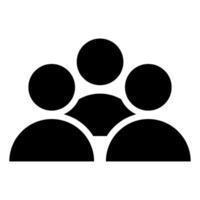 People Icon . Flat black symbol. Pictogram is isolated on a white background. Designed for web and software interfaces. vector