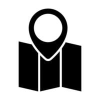 Pin on the map icon. Flat illustration. Simple black symbol on white background. vector