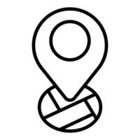 Location pin icon. Outline location pin icon for web design isolated on white background vector