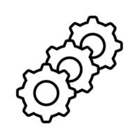gear wheel machine part technology icon illustration line and fill style icon vector