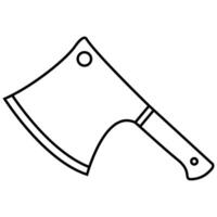 Meat cleaver web icon. Outline meat cleaver icon for web design isolated on white background. vector