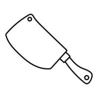 Meat cleaver icon. Outline meat cleaver icon for web design isolated on white background vector