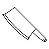 Meat cleaver web icon. Outline illustration of meat cleaver icon for web vector