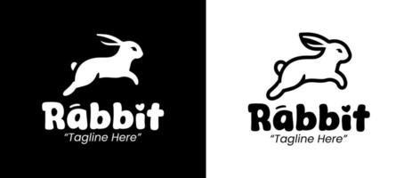 Unique Rabbit Character Logo for Creative Branding in Monochrome Colors vector
