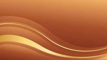 Abstract bronze luxury wave background with gold accents. Elegant metallic design style for templates, banners, covers, sales, business, events, awards, websites, pages, and more vector