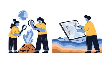 A Deep Dive Into the Earth's Secrets An Exploration Journey Through Geology Fieldwork vector