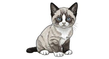 The cutest kitty cat in the world with bright eyes and a big smile vector