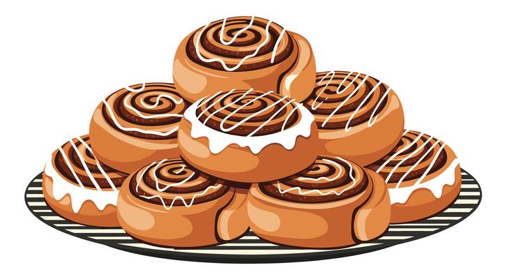 A Delightful Stack of Cinnamon Rolls Fresh From the Oven Ready To Eat
