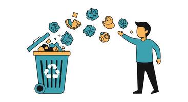 Proper waste management is essential for a sustainable future and community well being vector