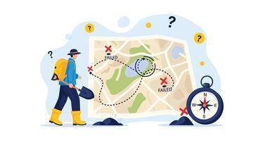 Exploring the World Discovering Hidden Gems and Treasure with a Map and Compass vector