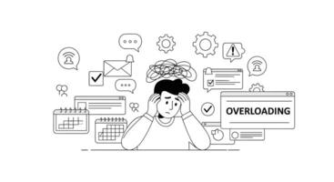 Coping with Overload Techniques and Strategies for Managing Excessive Stress in Life vector