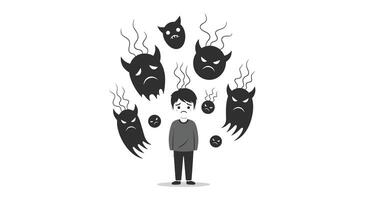 Understanding and Overcoming Psychological Challenges The Impact of Negative Thoughts and Emotions vector
