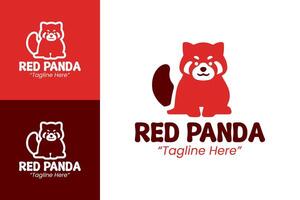Modern Red Panda Logo for Business Branding and Customization vector