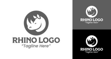 Customizable Rhino Logo for Digital and Print Branding vector