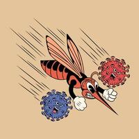 Depicting a determined mosquito carrying the dengue virus, ready to strike its target, bite, and transmit the disease through a blood meal. vector