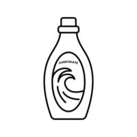 Chocolate Syrup Bottle Outline style, a bottle of chocolate syrup, great for topping illustrations, dessert graphics, and sweet product packaging visuals. vector