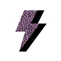 Lightning filled on leopard print on white background vector