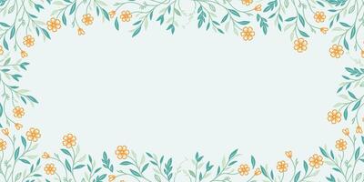 floral wallpaper design with wildflower frame.abstract background template for greeting cards and decorative textile artwork vector