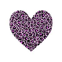 Heart filled of leopard pattern on white background vector