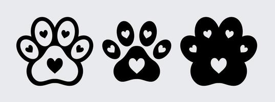 Collection of animal paw prints for cutting on a laser printe vector
