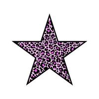 Star filled of pink leopard pattern. vector