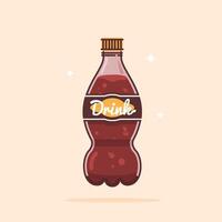 Carbonated plastic water bottle set, flavored soda drinking water packaged in bottles, recyclable, and easy to store liquids. vector