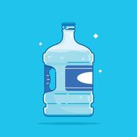 Set of gallon plastic water bottles with side handles, healthy drinking water packed in bottles, recyclable, and easy to store liquids. vector