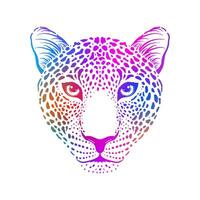 Colorful gradient leopard head vector