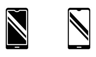 mobile phone with blank screen and reflection icon vector