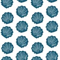 Seamless pattern featuring stylized shells in a repeating design suitable for various creative projects vector