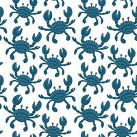 Stylized seamless crab pattern suitable for various design applications featuring playful seafood theme vector