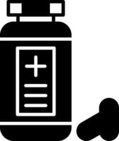 Pill Bottle with Labeled Dosage vector
