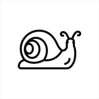 Black line icon snail vector