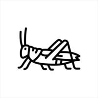 Black line icon grasshopper vector