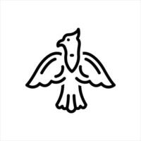Black line icon bird vector