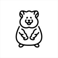 Black line icon hamster vector