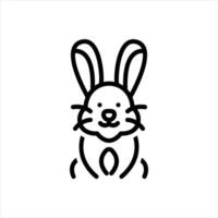 Black line icon rabbit vector