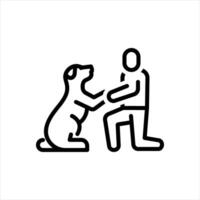 Black line icon pet vector