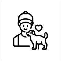 Black line icon veterinarian vector