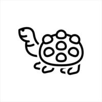 Black line icon turtle vector