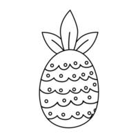 lines Pineapple Doodle Isolated on Transparent Background vector