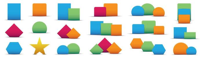 Colorful information template set. Various shapes for use in designs. vector