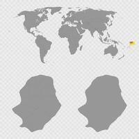 Niue Map Set with World Location. vector