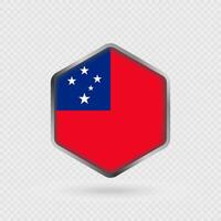 Samoa Flag Icon in Hexagon Shape. vector