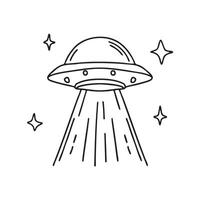 A UFO streaking across a clear evening sky vector