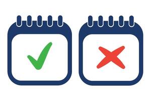 Check Mark Calendar Glyph Style vector