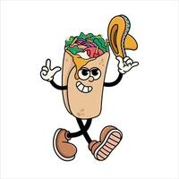Funny Burrito Cartoon Mascot vector